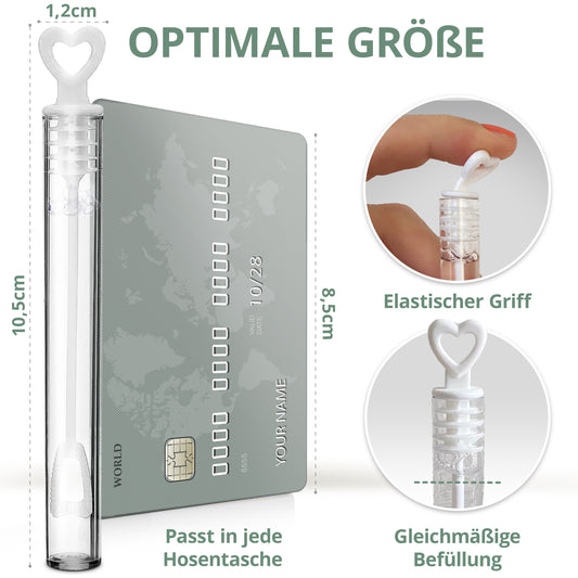 Standesamt-Starter-Set - 50 Stück Seifenblasen, Autoschleifen und Freudentränen-Banderole im Vorteilspack