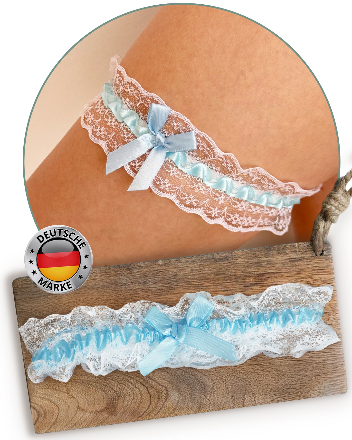 Blaues Strumpfband Hochzeit - Selbstkäufer-Option im schlichten Design