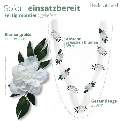 Autoschmuck Hochzeit für die Motorhaube des Brautoautos