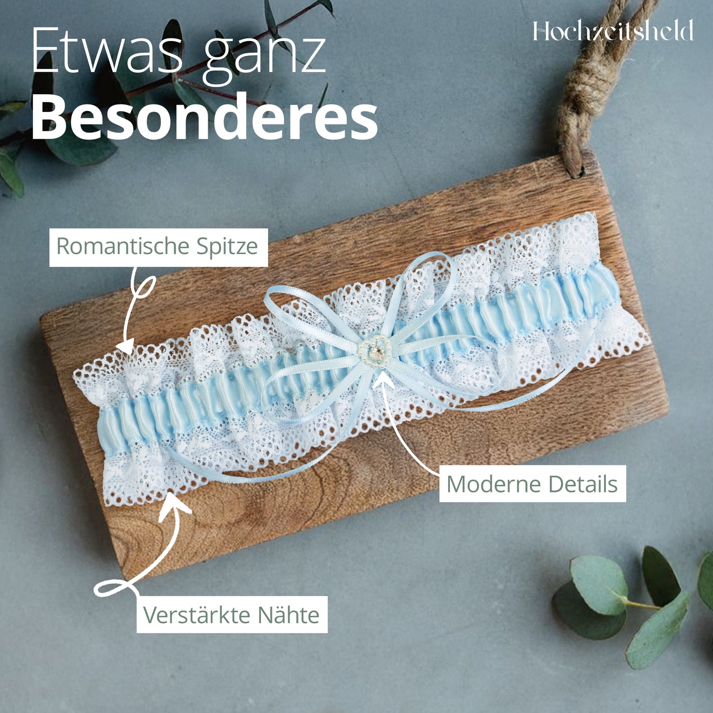 Blaues Strumpfband Hochzeit - Selbstkäufer-Option im eleganten Design