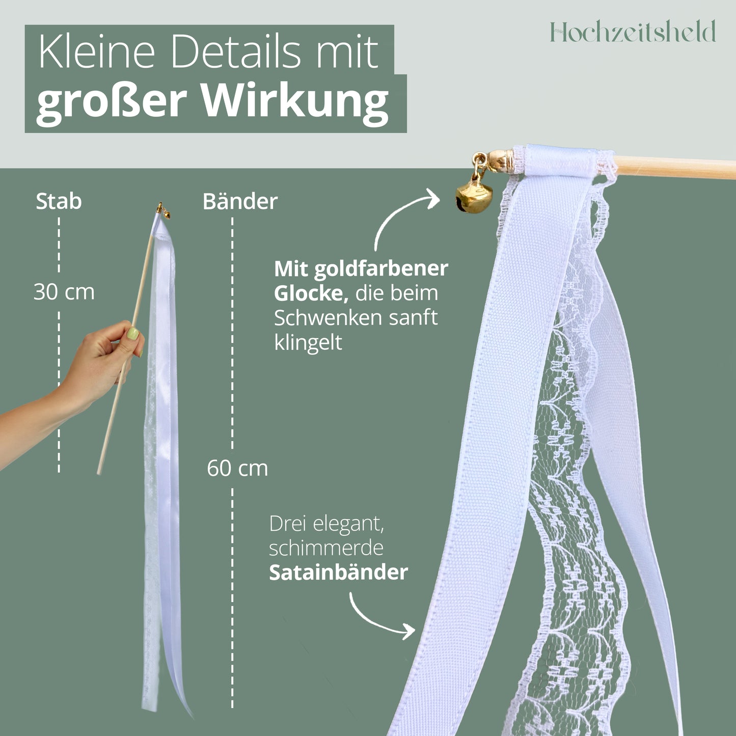 Wedding Wands Hochzeit mit Glocke - Hochzeitszauberstäbe für den Brautpaarempfang