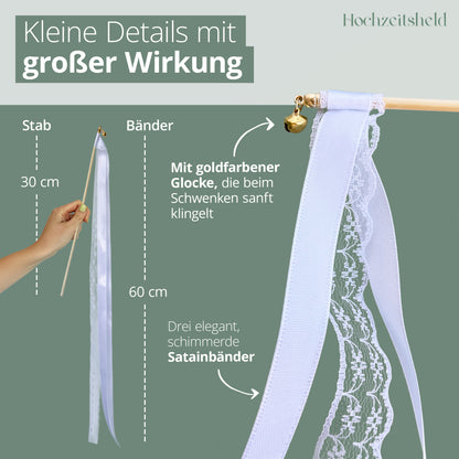 Wedding Wands Hochzeit mit Glocke - Hochzeitszauberstäbe für den Brautpaarempfang