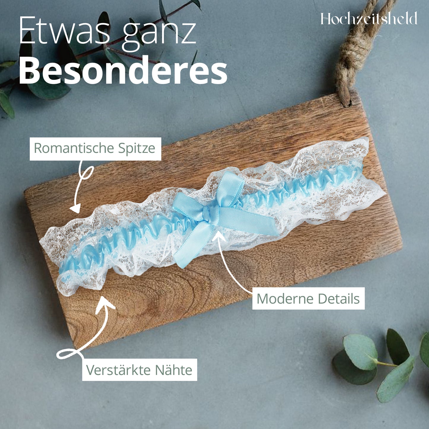 Blaues Strumpfband Hochzeit - Selbstkäufer-Option im schlichten Design