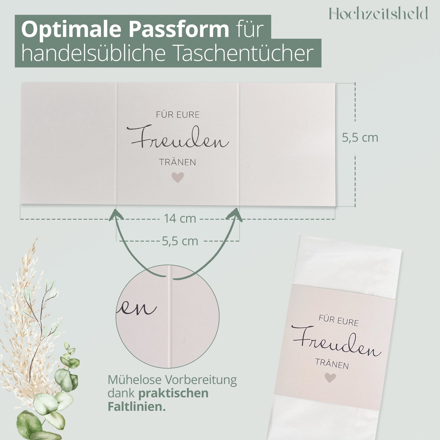 50x Freudentränen Taschentücher Banderole