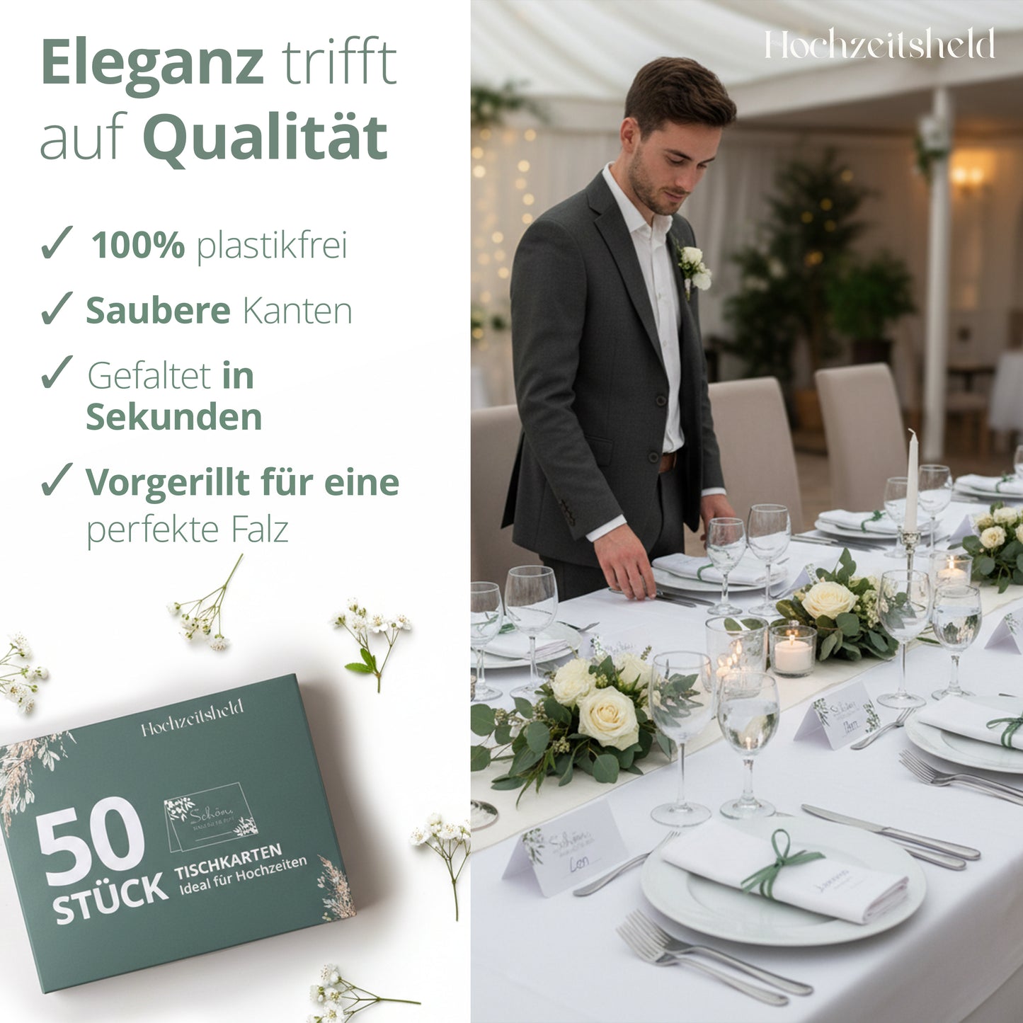 Tischkarten Hochzeit – Platzkarten zum Beschriften