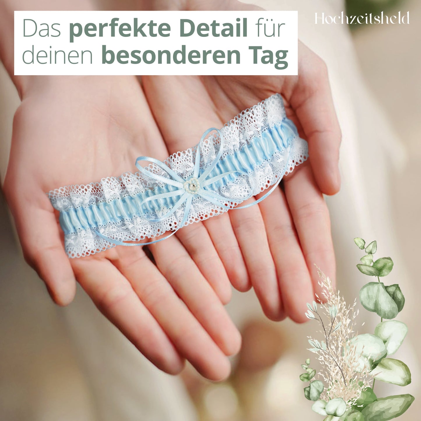 Blaues Strumpfband für die Braut