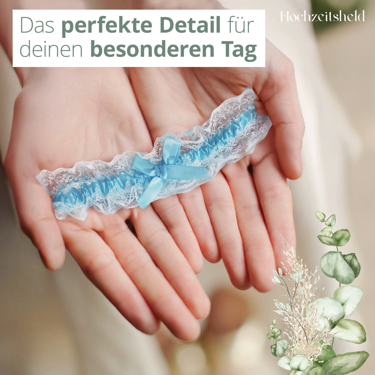 Blaues Strumpfband Hochzeit - Selbstkäufer-Option im schlichten Design