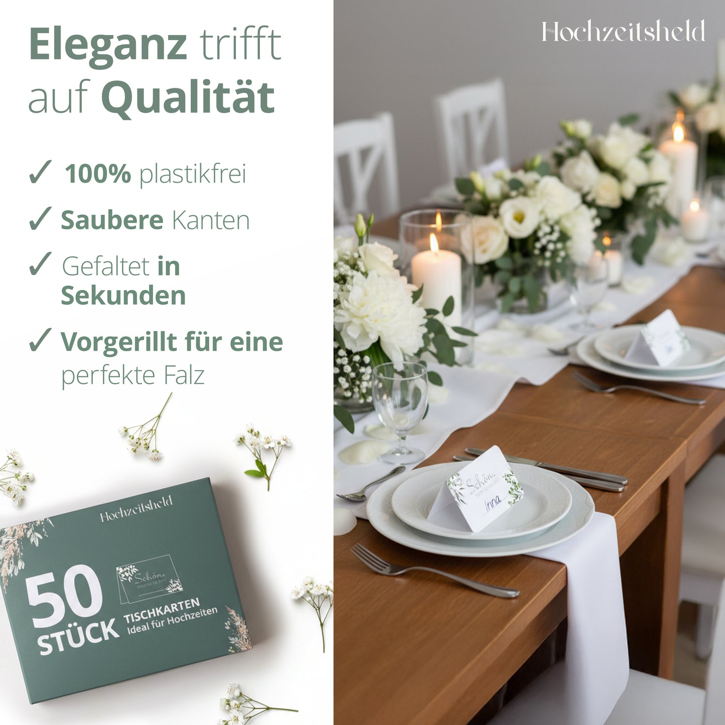Tischkarten Hochzeit – Platzkarten zum Beschriften