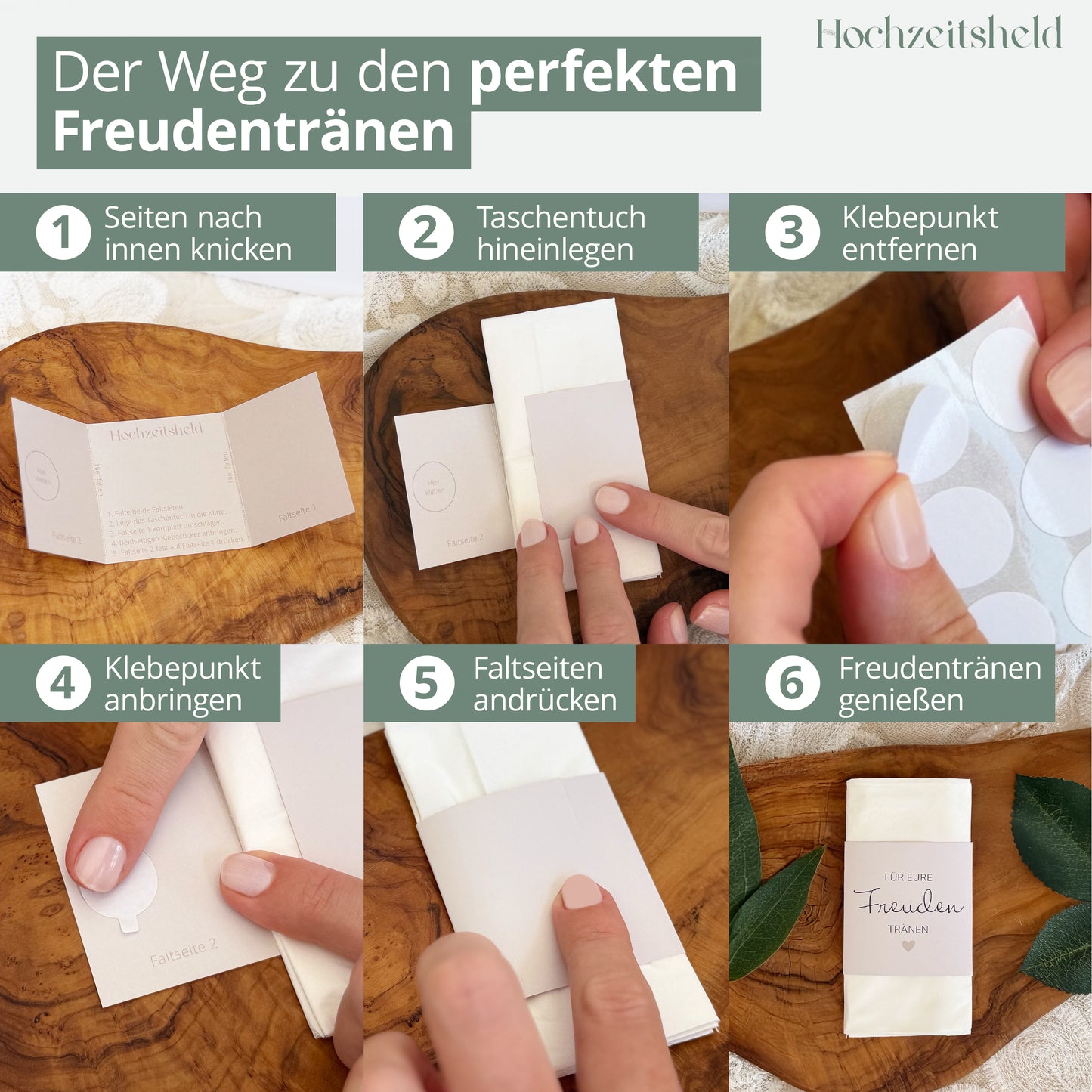50x Freudentränen Taschentücher Banderole
