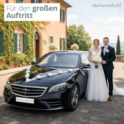 Autoschmuck Hochzeit für die Motorhaube des Brautoautos