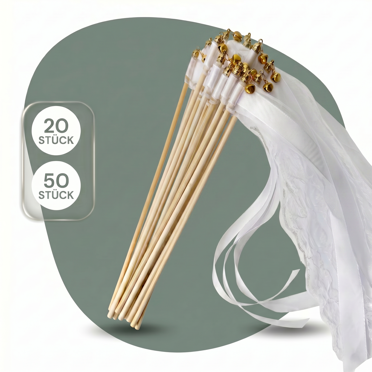Wedding Wands Hochzeit mit Glocke - Hochzeitszauberstäbe für den Brautpaarempfang