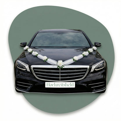 Autoschmuck Hochzeit für die Motorhaube des Brautoautos