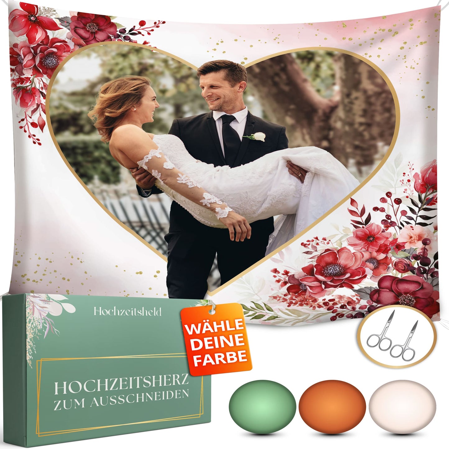 Hochzeitsherz zum Ausschneiden