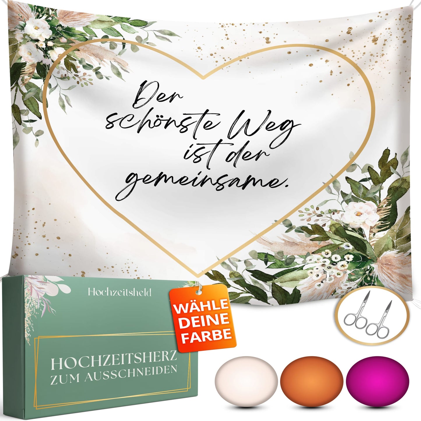 Hochzeitsherz zum Ausschneiden