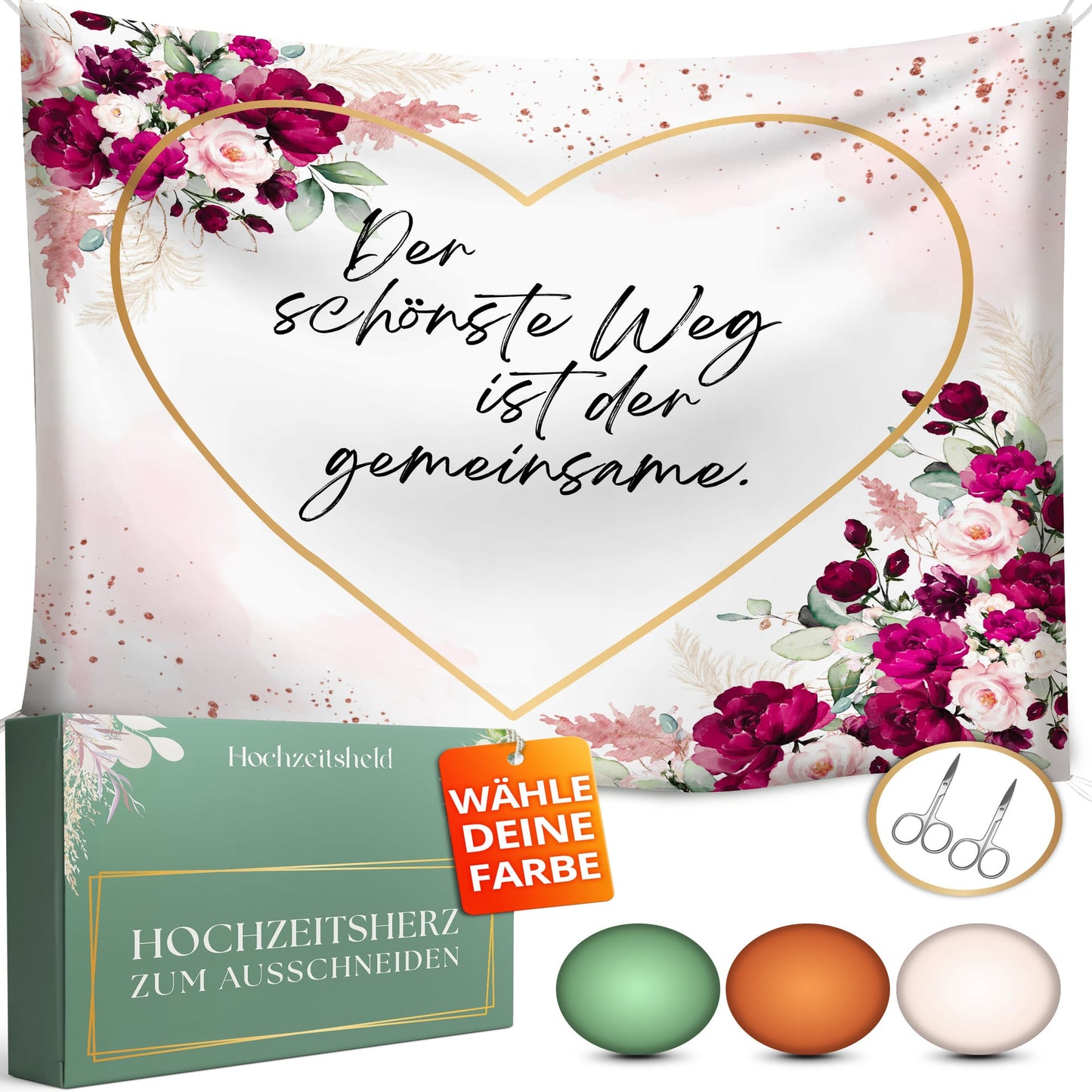 Hochzeitsherz zum Ausschneiden