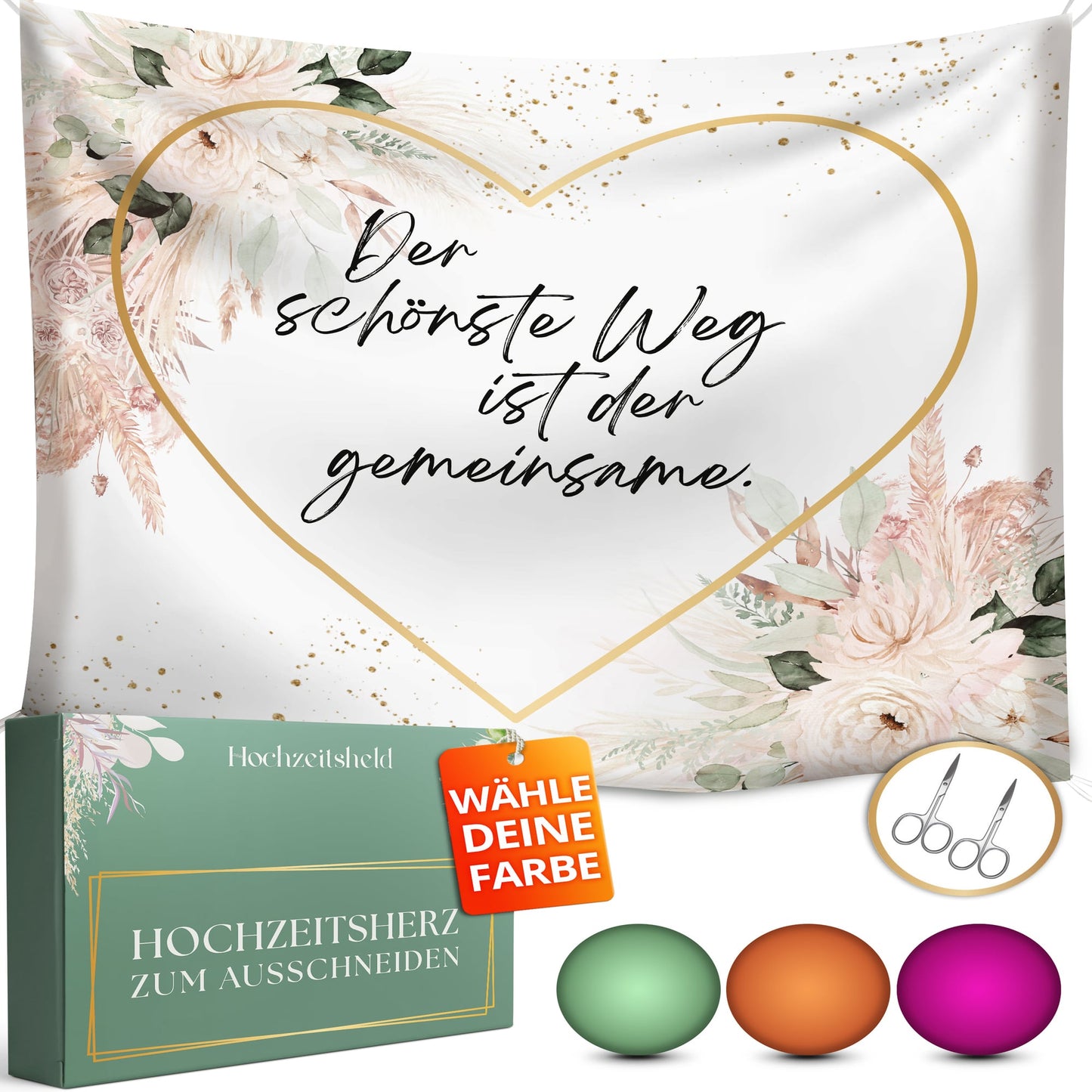 Hochzeitsherz zum Ausschneiden