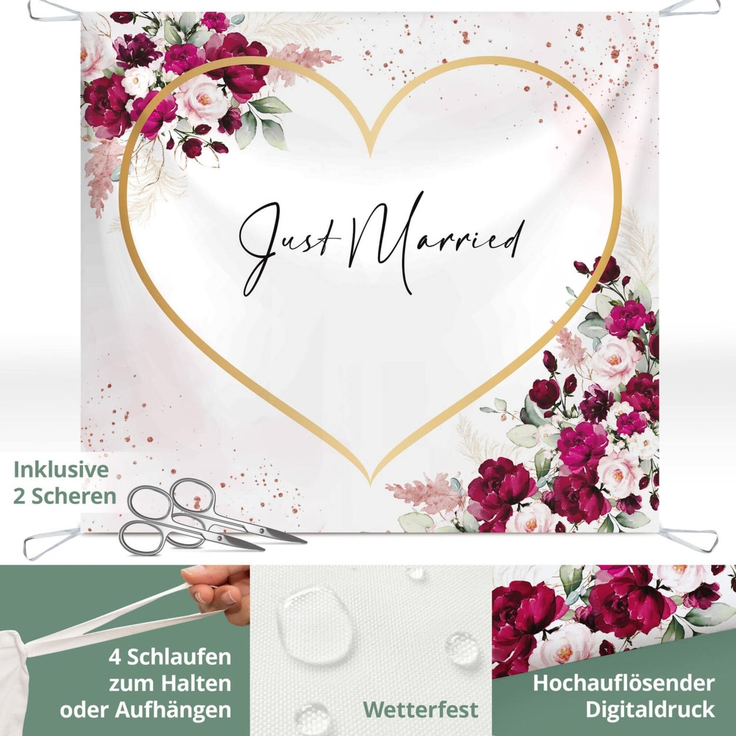 Hochzeitsherz zum Ausschneiden