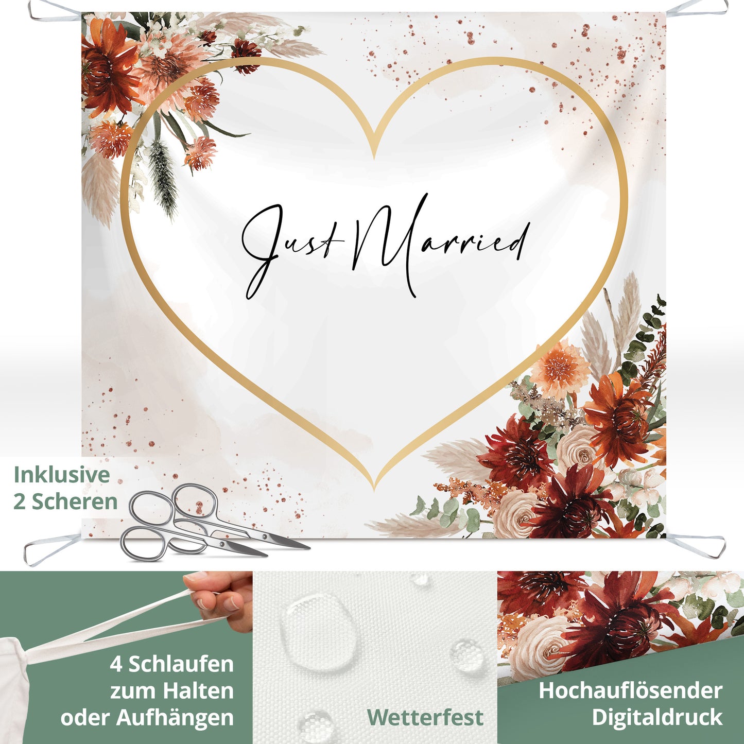 Hochzeitsherz zum Ausschneiden