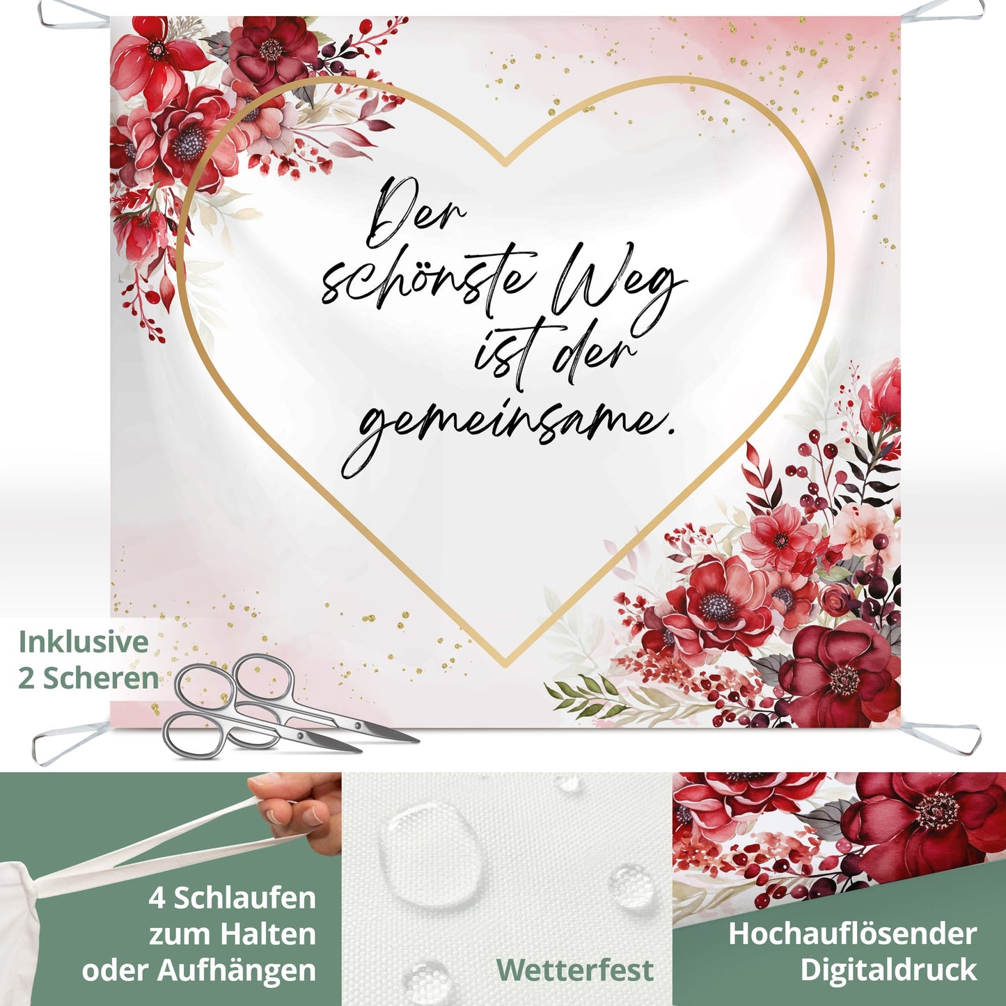 Hochzeitsherz zum Ausschneiden