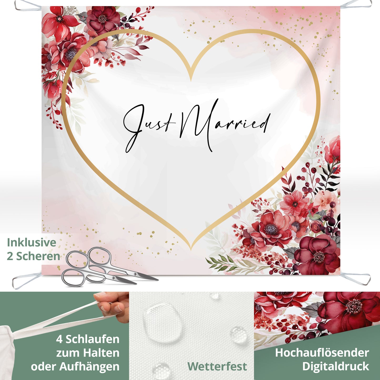 Hochzeitsherz zum Ausschneiden