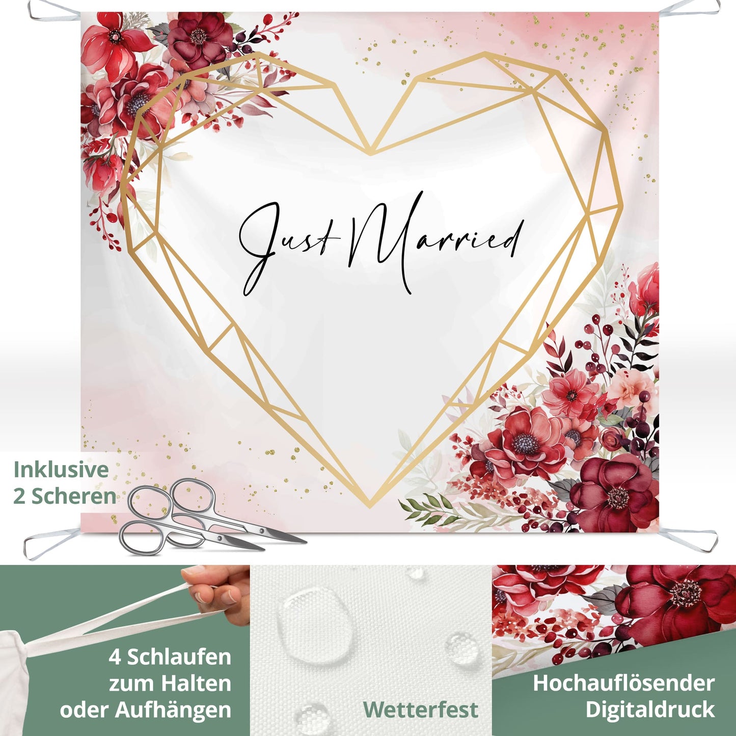 Hochzeitsherz zum Ausschneiden