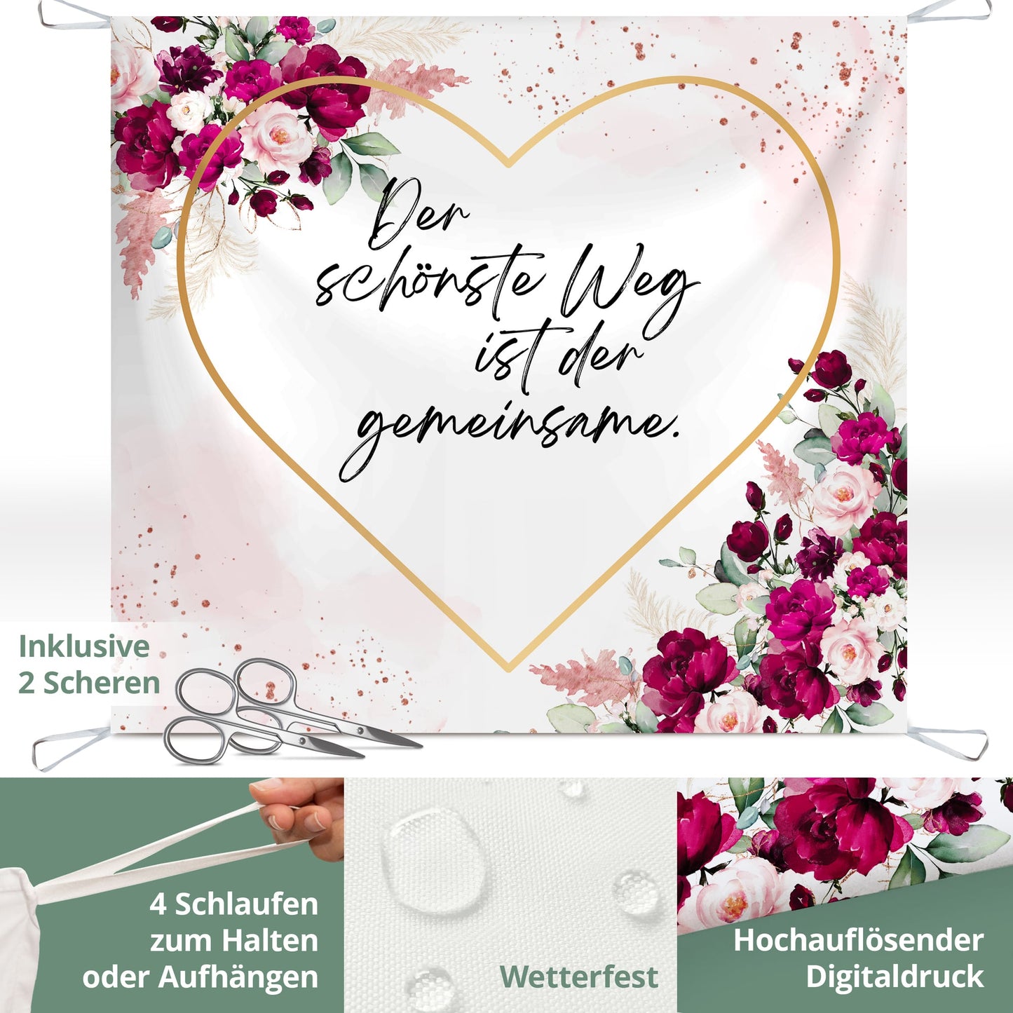 Hochzeitsherz zum Ausschneiden