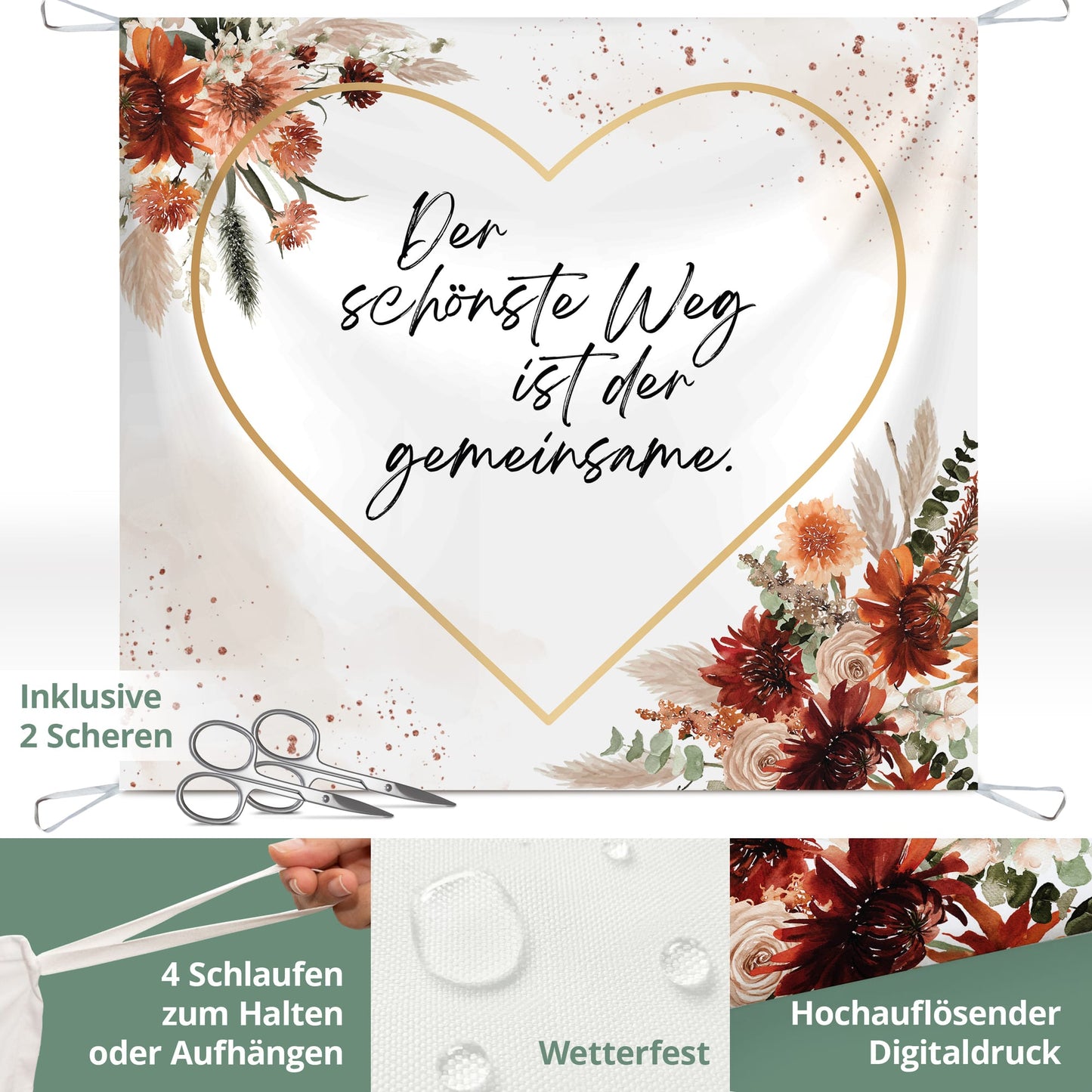 Hochzeitsherz zum Ausschneiden