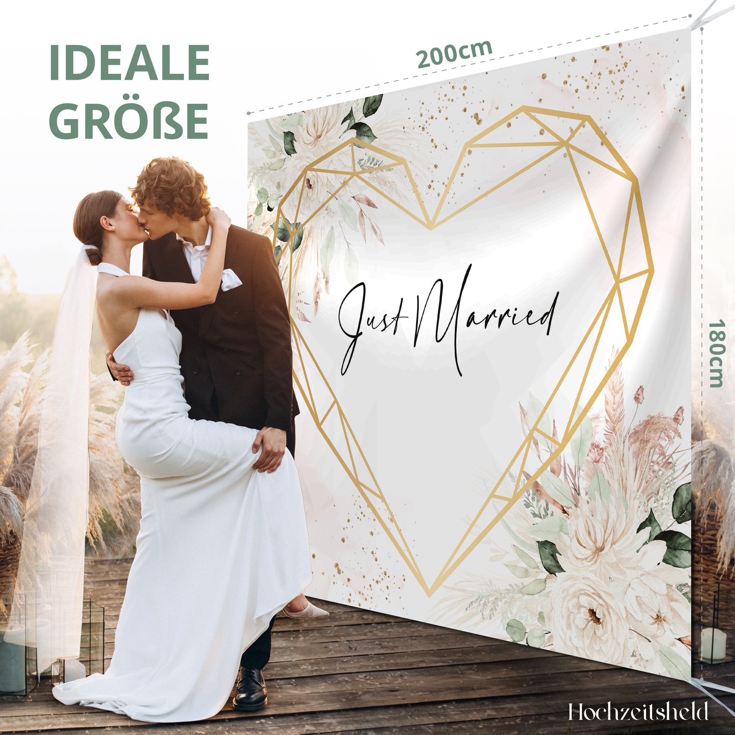 Hochzeitsherz zum Ausschneiden - Geometrisch, Elfenbein