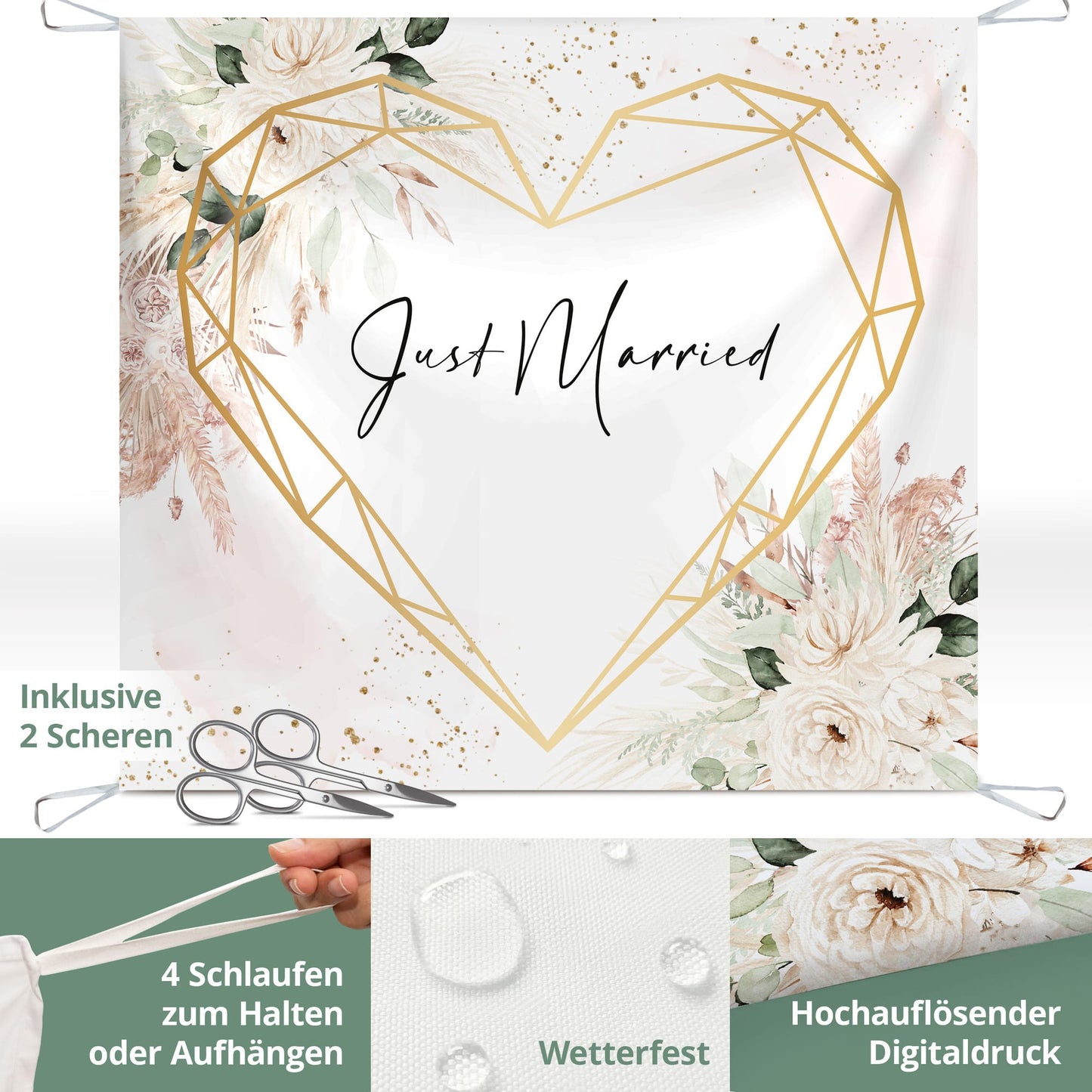 Hochzeitsherz zum Ausschneiden