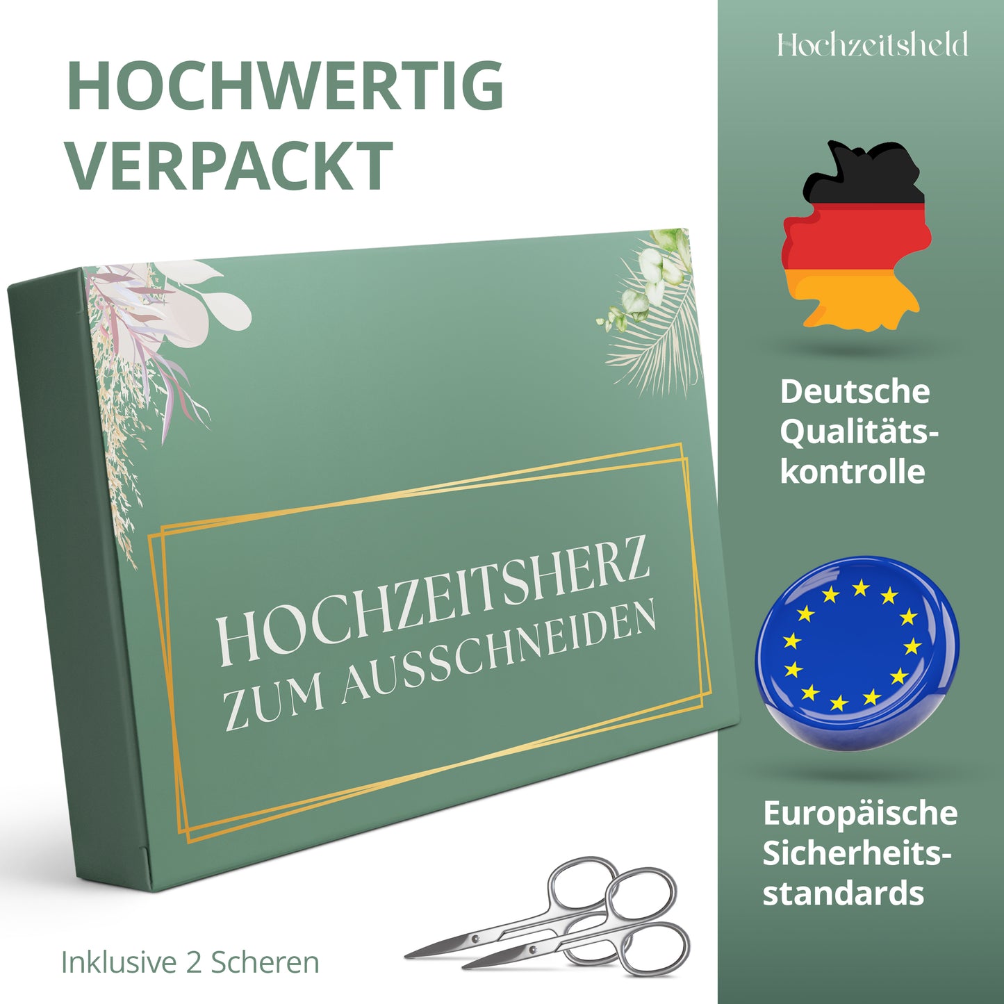 Hochzeitsherz zum Ausschneiden - Geometrisch, Elfenbein